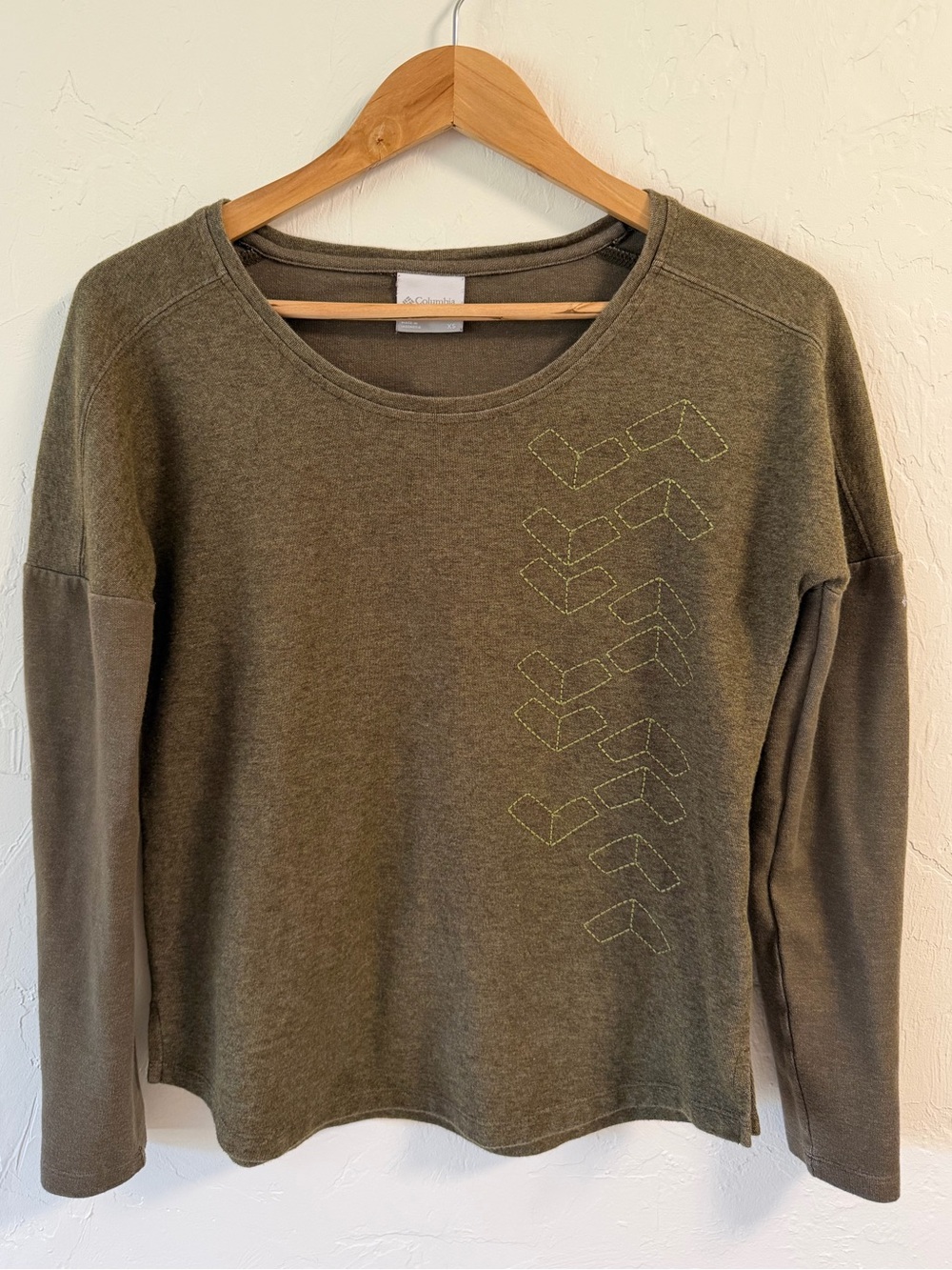 Columbia Women’s XS Olive Green Geometric Long Sleeve Top